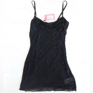 Edikted Black Lace Mini Slip Dress